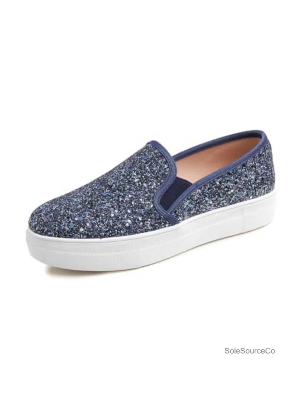 Glitter Platform Slip-On Loafers Casual Comfort Sneakers